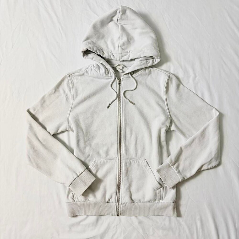 H-m Women's White and Cream Hoodie
